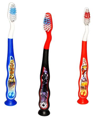all-meine.de GmbH 3 TLG.Tooth plaster set - Star Wars - toothbrushes with suction cup to put it - toothbr tstenset - Kinder & Baby High quality bristle - baby toothbrush & children's