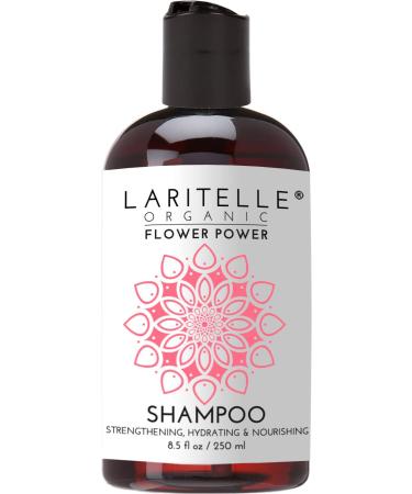 Laritelle Laritelle Flower Power Organic Shampoo 8.5 oz | Hair Loss Prevention Strengthening Moisturizing Softening | Non-GMO Sulfates Gluten Alcohol Parabens Phthalates | Fragrance Free.