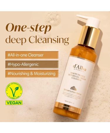 Alba Italian White Truffle Oil Cream Cleanser - Vegan, Gentle Makeup Remover for Sensitive Skin - Buy Online on GoSupps.com