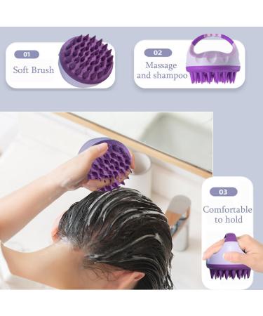 Buy Fanxiya Silicone Shampoo Brush - Scalp Massager for Wet & Dry Use | Purple Hair Massage Device for Relaxation - Buy Online on GoSupps.com