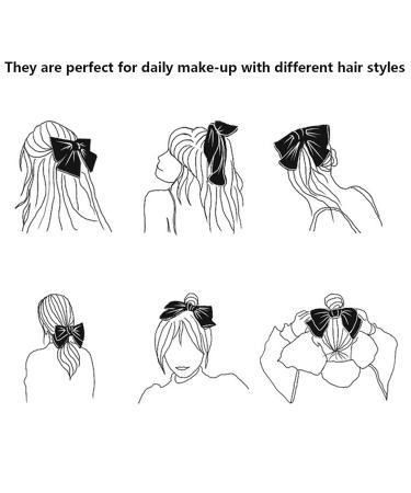 Buy Big Bowknot Hair Clips - 6 Large Loop Hair Accessories for Women Girls & Schoolgirls - Vibrant 6 Color Set - Buy Online on GoSupps.com
