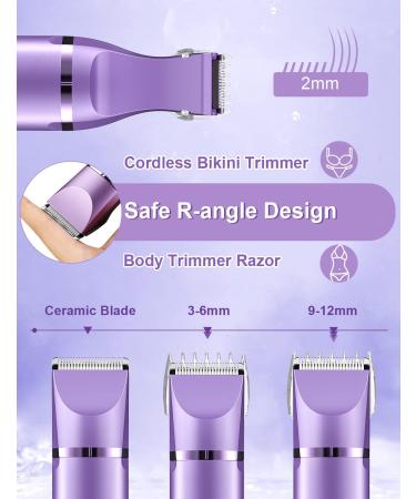 YBLNTEK Women's Bikini Trimmer - 2-in-1 Electric Razors for Women - IPX7 Waterproof - Hair Removal Razor for Bikini Area, Arms, Legs, Underarms - Buy Online on GoSupps.com