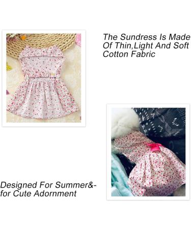 Puppy Floral Princess Dress Pink Bow Tie Pet Dog Dress Breathable Dog Clothes for Pet Dog Corgi Chihuahua - Buy Online on GoSupps.com