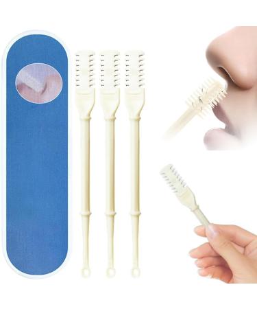 2-in-1 Nasal Hair Cutter Upgraded Manual Nose Hair Trimmer 360 Degree Rotating Nose Hair Trimmer Nose Hair Cutter Double Sided Nose Hair Knife for Women and Men (A-white)