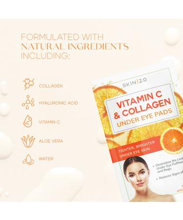 Vitamin C & Collagen Under Eye Patches - Brighten Dark Circles Firm & Tighten Skin - Anti-Aging Pads - Cruelty-Free Korean Skincare - 5 Pairs - Buy Online on GoSupps.com