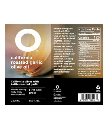 California Roasted Garlic Olive Oil - 8.5 Fl Oz | Premium Flavor for Cooking & Dipping - Buy Online on GoSupps.com