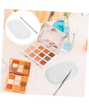 Ipetboom 1 Set Makeup Palette Make up Pallets Blue Suits Manicure Cosmetic Plate Foundation Plate Nail-art Palette Spatula Nail Art Palette Cream Stainless Steel Tool Kit Portable 12.6x7.5x0.3cm Silver - Buy Online on GoSupps.com