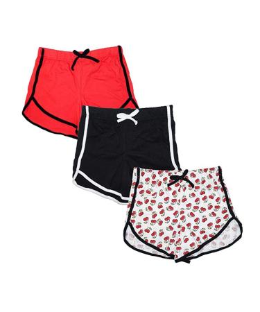 Whear Child Girls 3 Pack Athletic Shorts,Dolphin Yoga Workout Shorts,Pull On Summer Casual Sports Running Shorts X-Large(7-8 Years) A