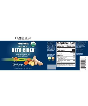 Dr. Mercola Mitomix Organic Keto Cider - Sweet 16 fl oz (473 ml) | Low-Carb Health Drink - Buy Online on GoSupps.com