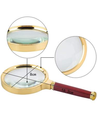 10X 80mm Lens Reading Loupe Magnifiers Metal Frame & Solid Wooden Handle Ideal for Newspaper Map Puzzle Jewellery Better Life - Buy Online on GoSupps.com