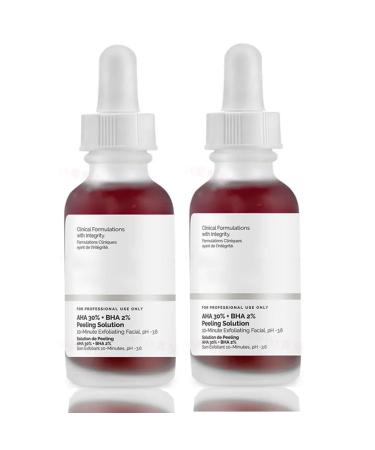 Peeling Solution 30ML AHA 30% + BHA 2% Anti Acne Serum For Face 2 PCS Exfoliating Facial Serum Reduces Pore Congestion & Fine Line.