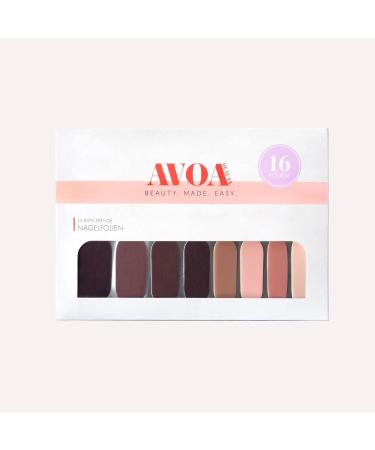 Avoa Beauty Nail Film - Stoned Gradient Stone Colors | Long-Lasting Self-Adhesive Nail Wraps - Pink Brown Beige Multi-Colored Design - Buy Online on GoSupps.com