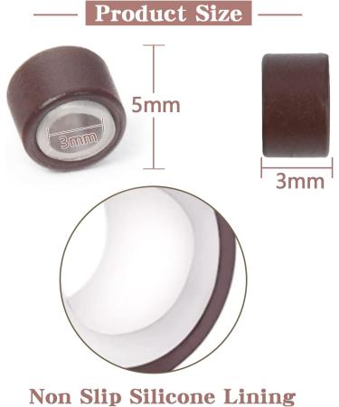 Vlasy 400 Pcs Silicone Micro Rings for I Tip Hair Extensions 5mm Micro Nano Beads Micro Links Hair Beads (Brown) Micro-5mm-400Pcs Brown - Buy Online on GoSupps.com