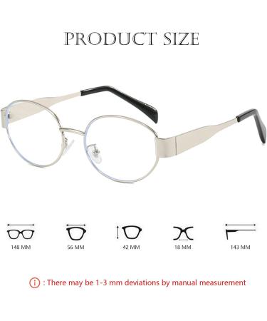 Fashion Oval Blue Light Blocker Glasses | Retro Non-Prescription Eyewear for Men & Women - Buy Online on GoSupps.com