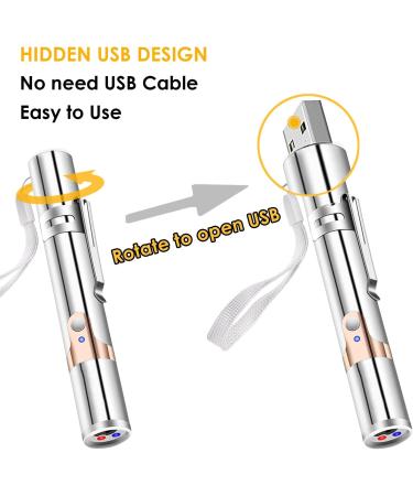 PUTEKCO Cat Chaser Toys Interactive Teaser Wand USB Rechargeable Upgrade 3 in 1 Function include Flashlight and UV Light Multi-Pattern Funny Pet Command Pet Training Exercise Tool for Cat Dog - Buy Online on GoSupps.com