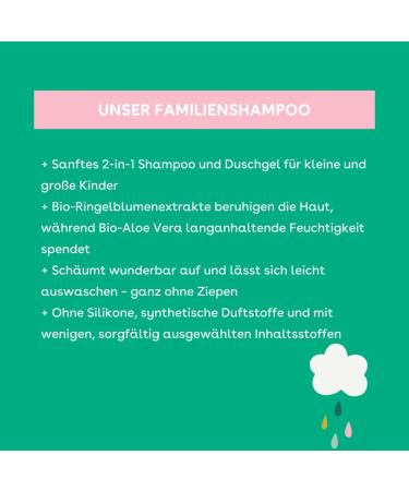  boep boep Family Shampoo for Kids & Adults | Gentle 2-in-1 Shampoo & Shower Gel for the Whole Family | Certified Natural Cosmetics (500ml) - Buy Online on GoSupps.com