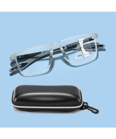 VAKUUM Progressive Multifocus Reading Glasses Anti Blue Light Glasses for Men Women Anti Glare Computer Readers for Computer Work (Color : Transparent Size : 2.0x)