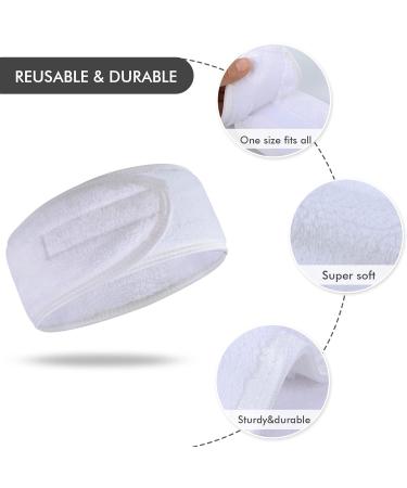 KinHwa 3 Pack Spa Facial Headband Makeup Hair Band Women Skincare Adjustable Microfibre Headband for Washing Face Sports Yoga White White 3 Count (Pack of 1) - Buy Online on GoSupps.com