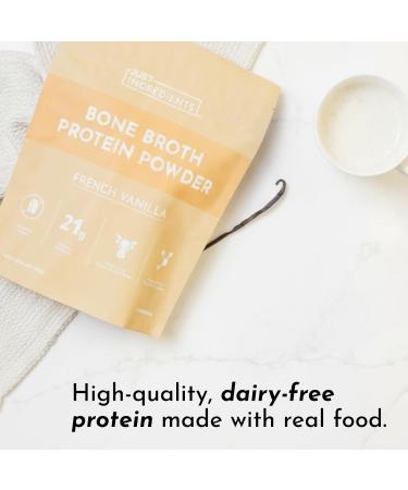 Bone Broth Protein Powder French Vanilla | 15 Servings | 21 g Grass-Fed Protein per Serving | Dairy-Free | Collagen for Gut Skin & Joint Support | Made with Real Food Ingredients - Buy Online on GoSupps.com