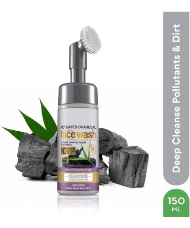 DX Skin Science Foaming Charcoal Cleanser with Built-In Face Brush for Deep Cleansing - Free from Parabens Sulfate Silicone & Colour - 100ml - Buy Online on GoSupps.com