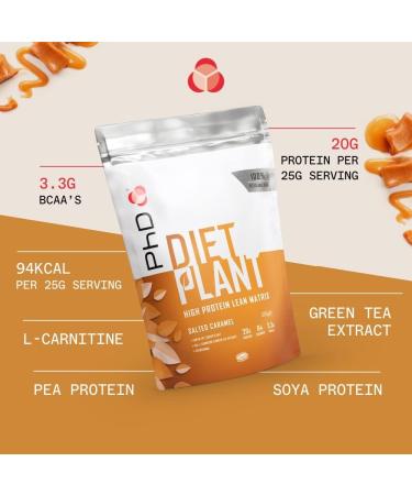 PhD Nutrition Vegan Protein Powder Salted Caramel 500g - 20g Plant Protein, 20 Servings - Buy Online on GoSupps.com