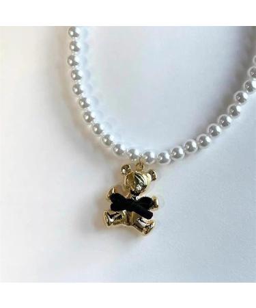 Oralgos Elegant Bear Pearls Necklace | Stylish Charm Jewelry for Everyday Parties & Appointments | Versatile Art Beads & Alloy Design - Buy Online on GoSupps.com
