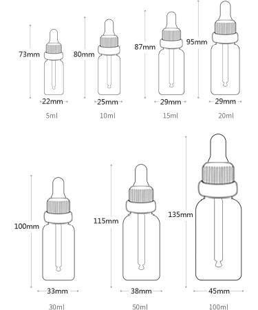 Zeoabsy 6-Piece 30ml Frosted Clear Glass Pipette Bottles - Essential Oils & Aromatherapy Drip Bottles with White Lock Rings - Buy Online on GoSupps.com
