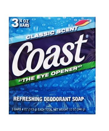 Coast Bath Bars Original Blue 3 Bar Soap oz  Coconut  9.5 Ounce
