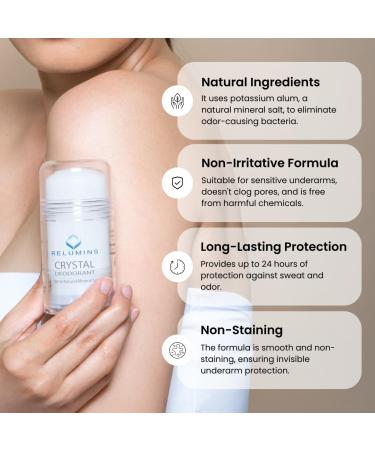 Relumins Crystal Deodorant Potassium Alum Natural Mineral Salt Roll-On Non-Staining and Scent-free Natural Deodorant with 24-Hour Odor Protection 5.3 oz x 3 Bottles - Buy Online on GoSupps.com