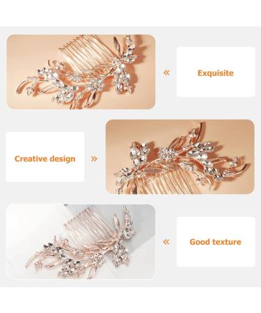 Ipetboom Bridal Comb Rhinestones Wedding Headpiece Flowers Decoration Hair Fork Clip Side Combs Vintage Wedding Ceremony Decorations Pearl Hair Retro Decor Branch The Photo Bride Zinc Alloy - Buy Online on GoSupps.com