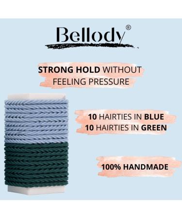 Bellody Minis - Stylish Mini Hair Ties for Braids (20 pcs - Green/Blue) | Women's Hair Accessories - Buy Online on GoSupps.com
