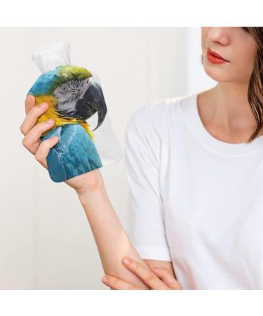 Blue Parrot Hot Water Bottle with Plush Cover - Hand Warmer for Adults & Kids - 26.5x15.3cm - Buy Online on GoSupps.com