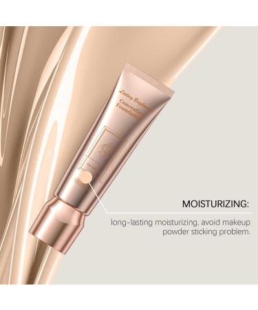 Fluid Foundation Liquid Concealer Waterproof Concealer Makeup For Face Long Lasting Lightweight Transfer-Free High Coverage All Skin Types - 1 fl oz (Ivory White 1) - Buy Online on GoSupps.com