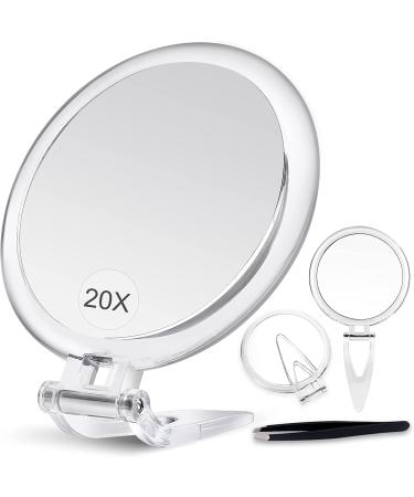 5-Inch 20X Magnifying Mirror | Two-Sided Makeup Mirror with 20X/1X Magnification | Folding Mirror for Makeup, Tweezing, Blackhead & Blemish Removal - Buy Online on GoSupps.com