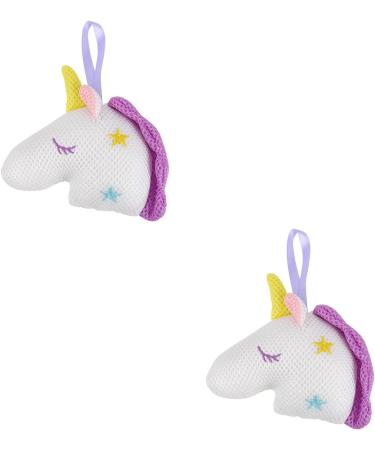 FOMIYES 2pcs Unicorn Bath Exfoliating Shower Ball - Kids Playset Bath Loofah & Body Scrubber Mesh Sponge - Buy Online on GoSupps.com