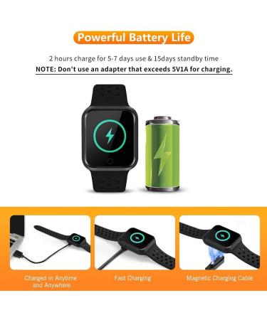 Wafa Fitness Tracker: Heart Rate & Blood Pressure Monitor, Waterproof Sports Smart Watch - Bluetooth Bracelet for Kids, Women, and Men in Black - Buy Online on GoSupps.com