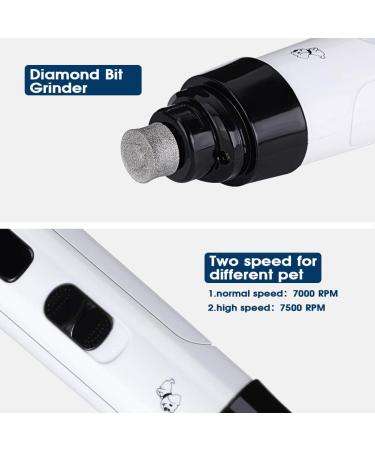 YOUTHINK Pet Nail Grinder Ultra Quiet Electric Dog Nail File Trimmer with Grinding Wheels 3 Ports Quick USB Rechargeable Adjustable Speed Portable Safe Durable Easy for Dogs Cats Rabbits Gentle Claw Care(Green-White) (white) - Buy Online on GoSupps.com
