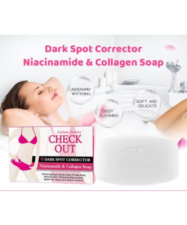 AICHUN BEAUTY Niacinamide Collagen Soap - Removes Odor & Dullness for Face & Body Moisturizes Underarms & Knees 40g - Imported Internationally - Buy Online on GoSupps.com