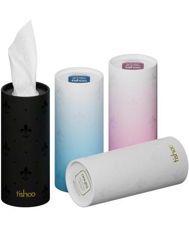 TiShoo Extra Soft 4-Latz handkerchiefs with moisturizer |For cup holders in the car at home and travel |4 tubes in plastic -free packaging |Mixed/Belgravia Mixed/Belgravia 4 pieces (1 Pack)