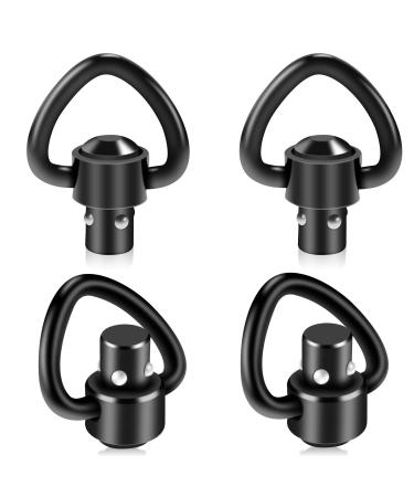 FANGOSS 4 Pcs 1" QD Sling Swivels with 1 Inch Push Button Quick Detach Triangle Loop for Two Point and Traditional Sling Swivel Mount - Black