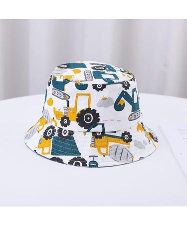 XYIYI Kids Bucket Hat - Adjustable Sun Hat for Boys Girls 2-4 Years | Yellow Excavator Design - Buy Online on GoSupps.com