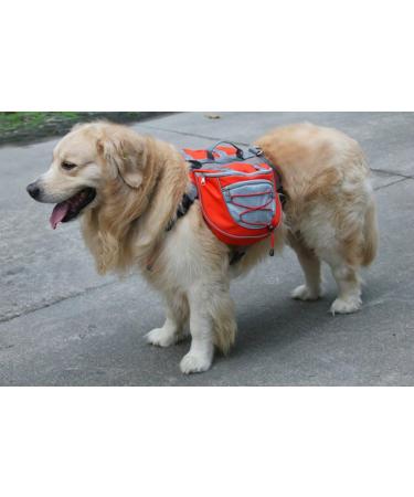 XIAOYU Dog Backpack - Adjustable Saddle Bag Harness Carrier for Travel Hiking & Camping - LL Orange - Buy Online on GoSupps.com