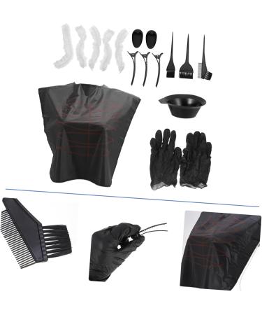 Ipetboom 1 Set Hair Coloring Tools Hair Dye Mixing Bowl Hair Coloring Comb Hair Dye Comb Hair Dye Brush Barber Cape Hair Coloring Bowl Hair Dye Cape Hair Dye Tools Shawl Plastic Baking Oil 20.5x6cm Black - Buy Online on GoSupps.com