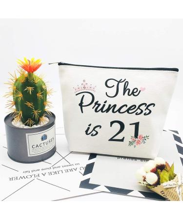 21st Birthday Gifts for Women - Funny 21 Year Old Birthday Gift for Her - Cute Makeup Bag for Daughter, Best Friend - The Princess is 21 - Celebrate Turning Twenty One - Buy Online on GoSupps.com