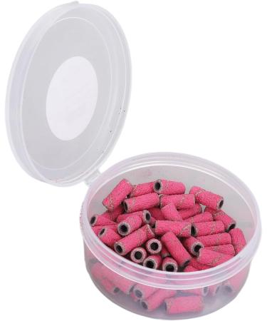 Nail Art Sanding Caps Dead Skin Removal Manicure Polishing Grinding Bands with Storage Box Small (Rose Red) - Buy Online on GoSupps.com