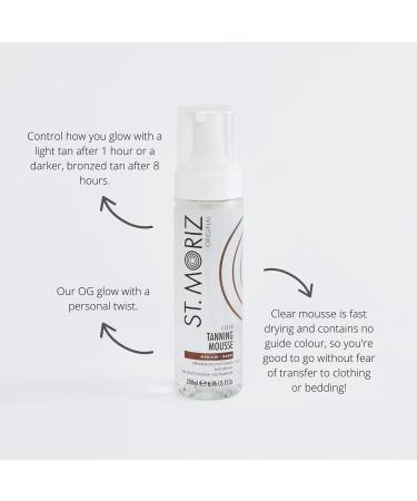 St Moriz Original Instant Clear Tanning Mousse in Medium to Dark | Fast Drying Vegan Fake Tan | Light Glow in 1 Hour Deeper Glow After 8 Hours | Dermatologically Tested | Cruelty Free | 200ml - Buy Online on GoSupps.com