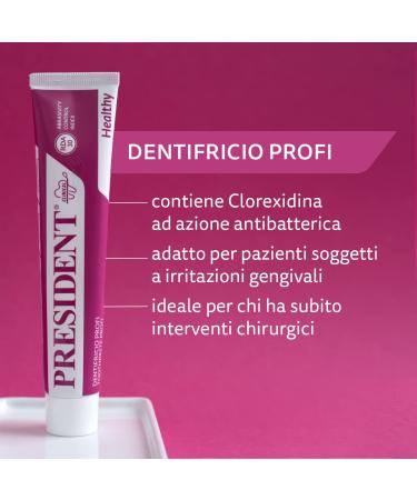President Professional Dental Care with 0.20% Chlorhexidine - Antibacterial Treatment for Gum Health & Periodontopathy | 75ml Pack - Buy Online on GoSupps.com