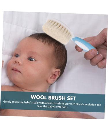 Toyvian 6 Pcs Baby Brush Set - Baby Bath Shower Head Shampoo & Hair Comb Set | Silicone Hair Scrubber & Wool Brush | Infant Hair Care Kit | Blue - 3pcs 14x5cm - Buy Online on GoSupps.com