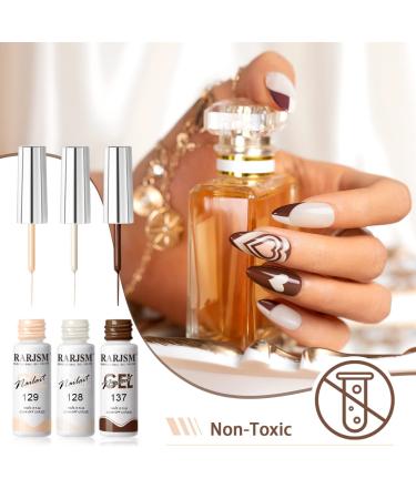 RARJSM Nude Liner Gel Nail Polish Set - 12 Colors 5ml with Thin Sharp Brush for Nail Art, Swirl Nails, and Striping - Soak Off, Curing Required - 12pcs Nude Color Set - Buy Online on GoSupps.com