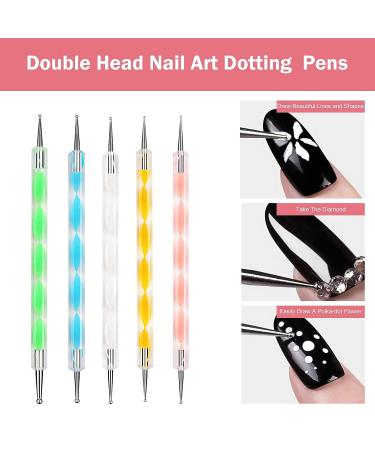Hethyo Resin Nail Art Palette Kit with Brush Set & Dotting Tools - Pink & Golden Edge - Buy Online on GoSupps.com